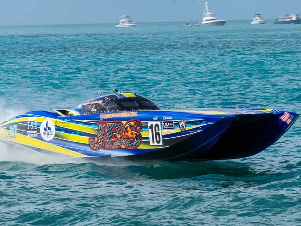 Boat Racing In The Ocean At Ocean Key.