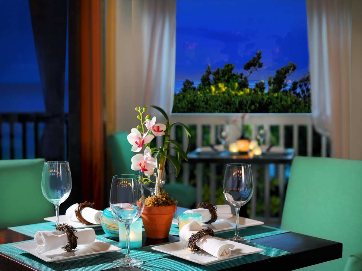 Hot Tin Roof Dining Table In The Evening.
