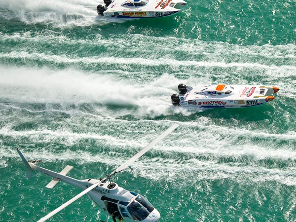 Speedboats And A Helicopter